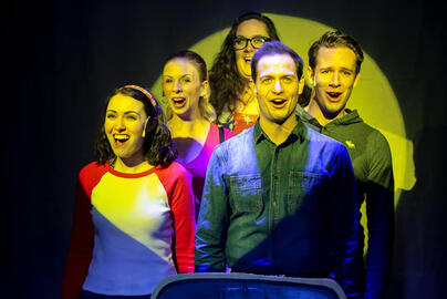 Linda (front) in Evil Dead the Musical